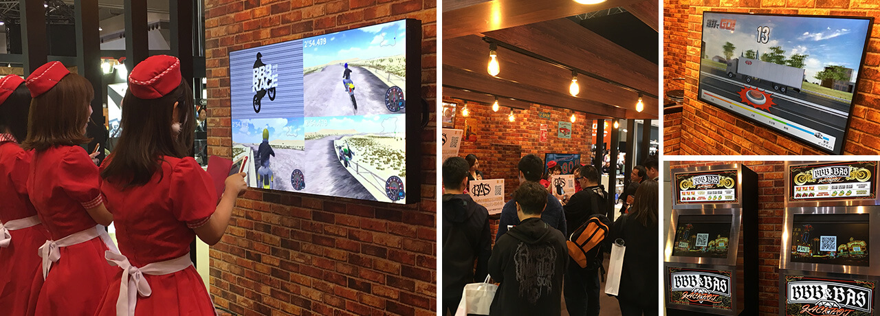 東京モーターサイクルショー2018<br>スマホ✕サイネージ ゲームコンテンツ