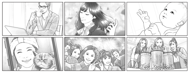 絵コンテ例:モノクロ線画